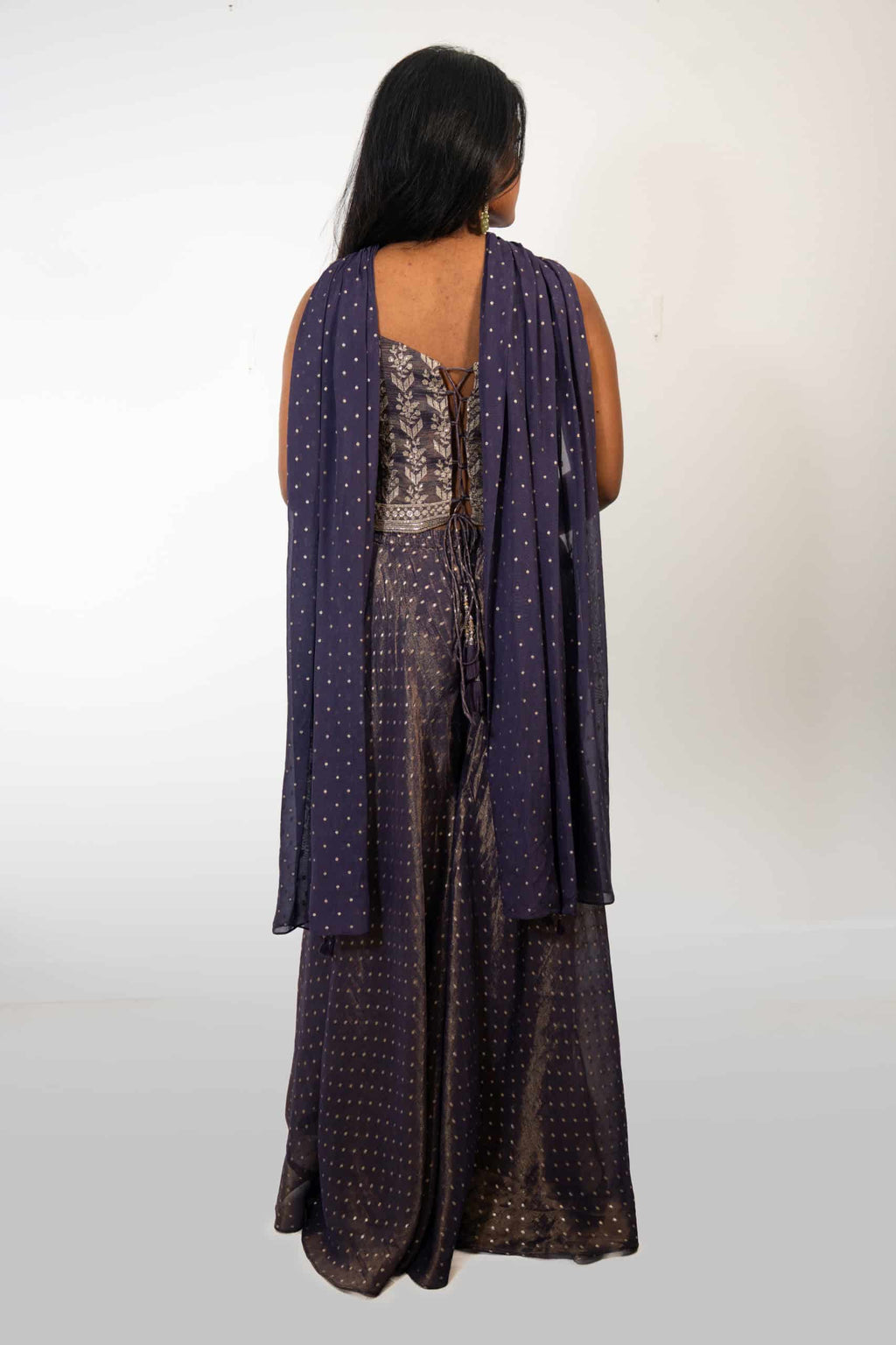 Purple Silk Corset Co-ord set