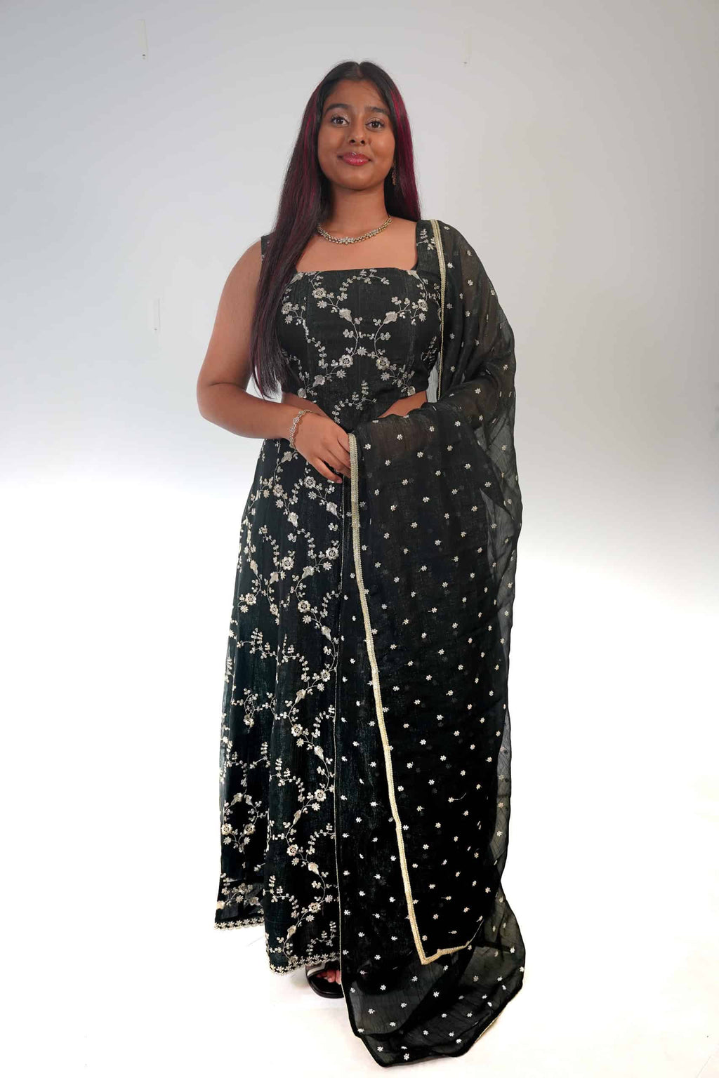 Dark Green Corset Lehenga