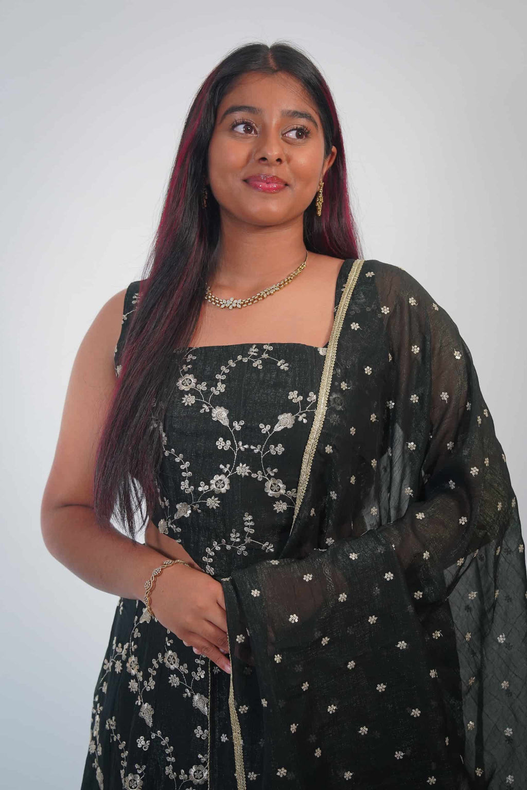 Dark Green Corset Lehenga