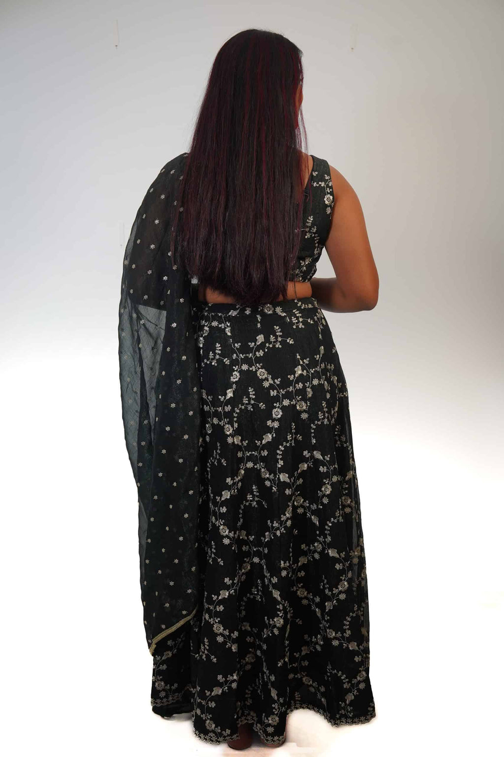 Dark Green Corset Lehenga
