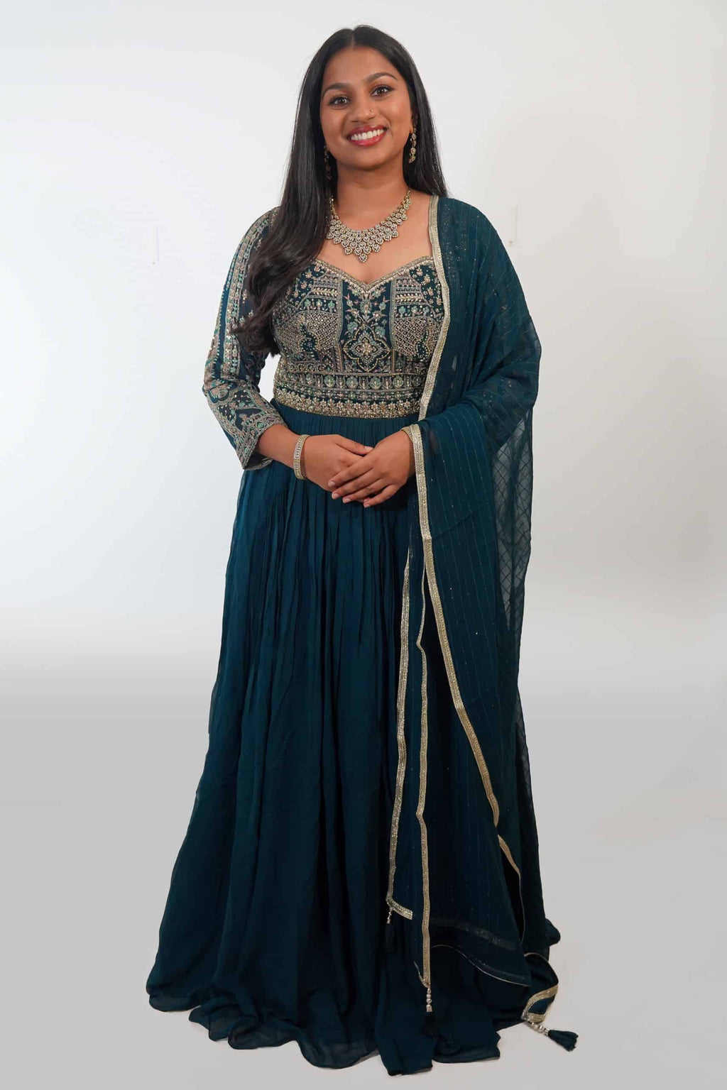 Teal Designer Anarkali Suit