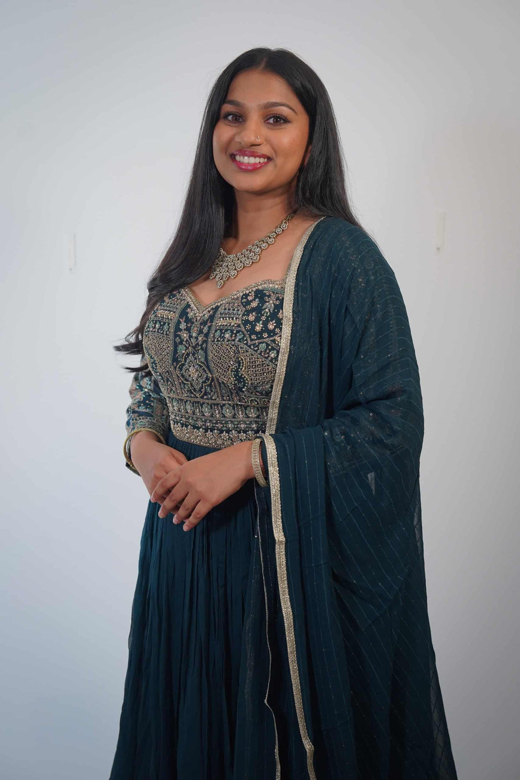 Teal Designer Anarkali Suit