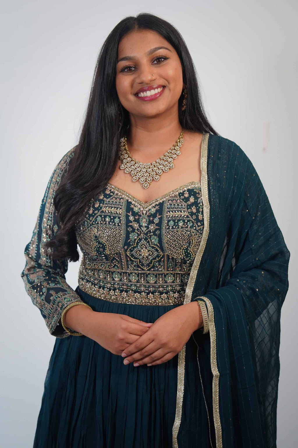 Teal Designer Anarkali Suit