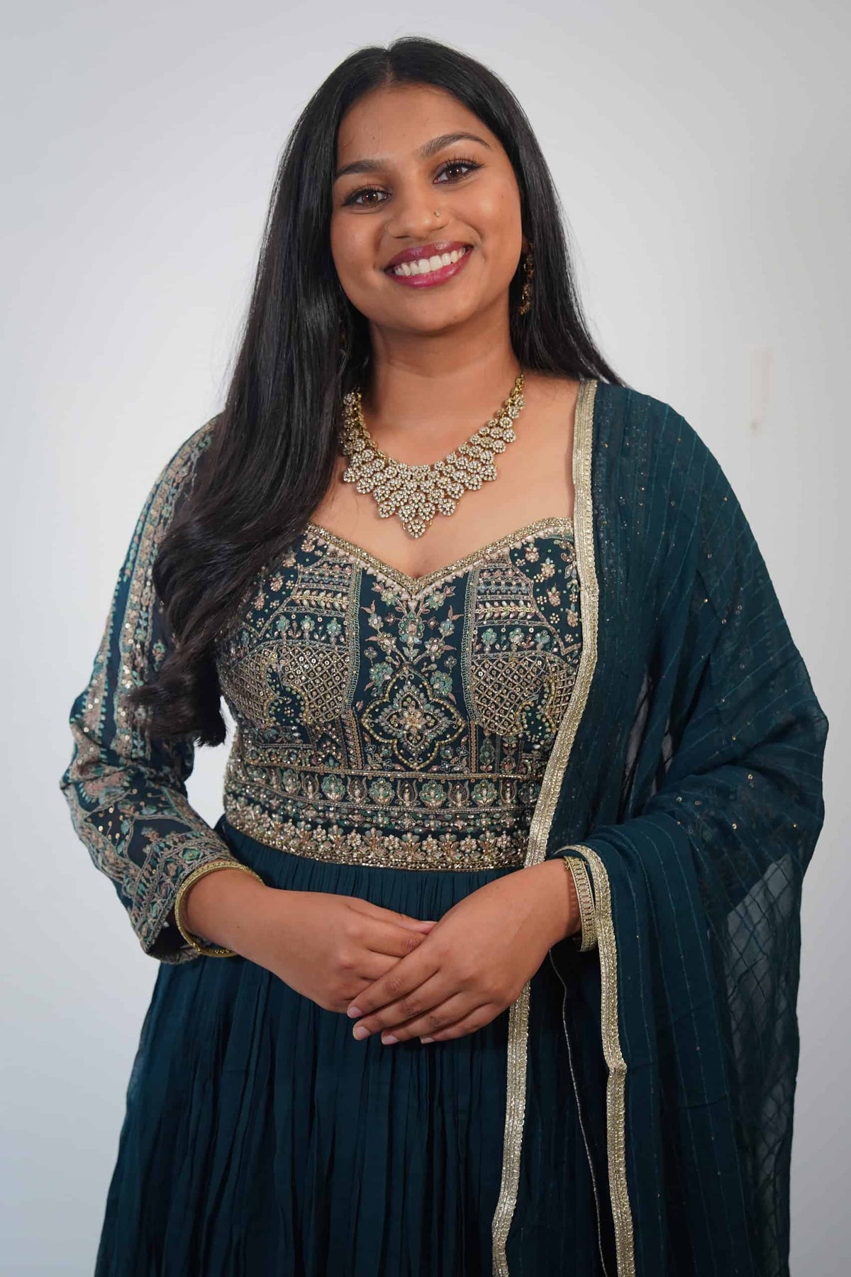 Teal Designer Anarkali Suit
