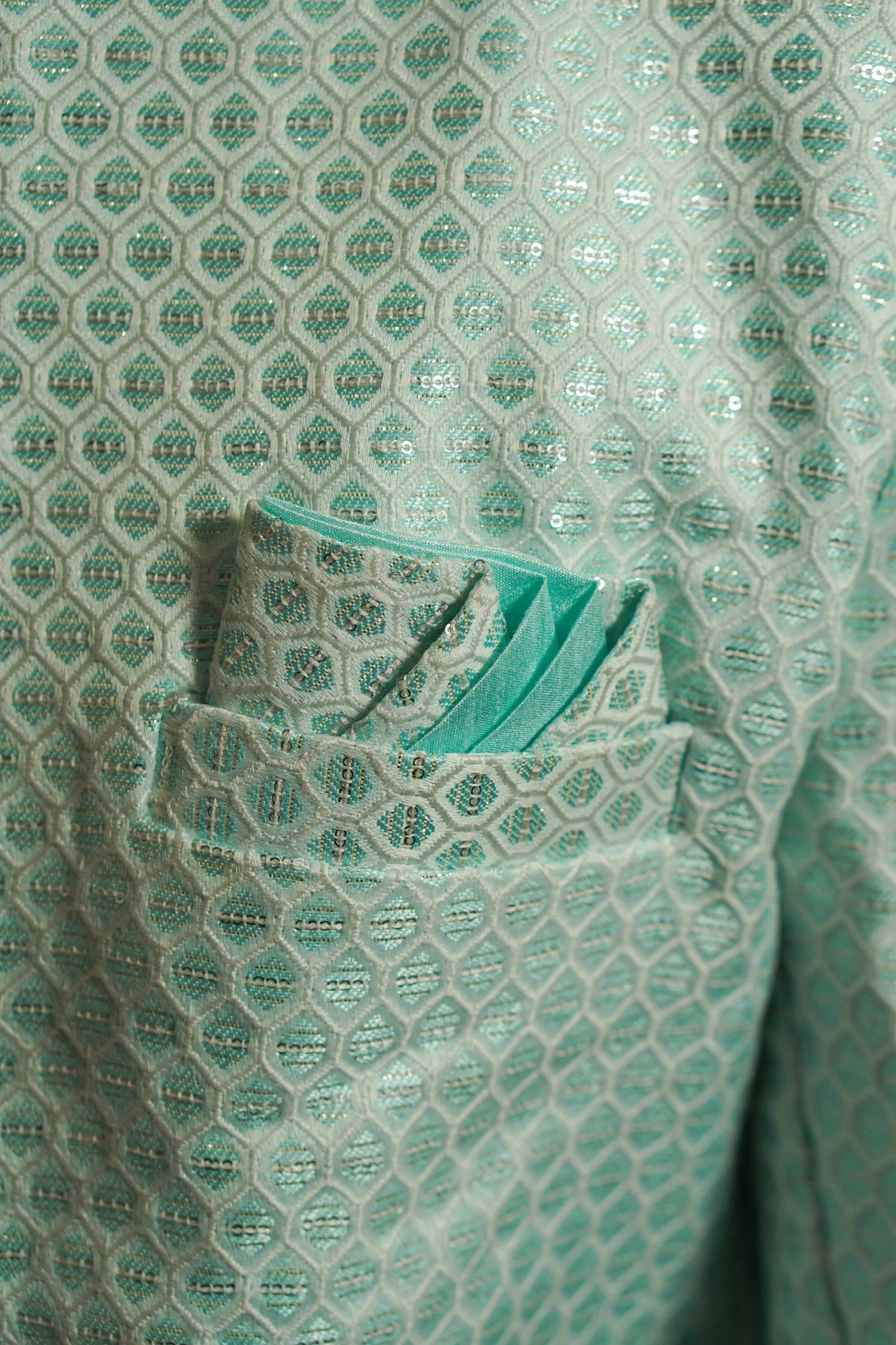 Majestic Cyan Sherwani Set – photo 2