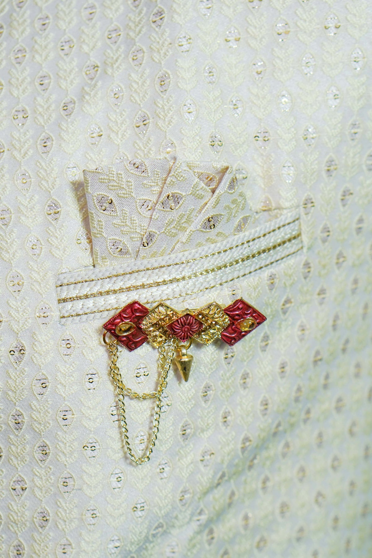 Royal Warm White Sherwani Set – photo 2