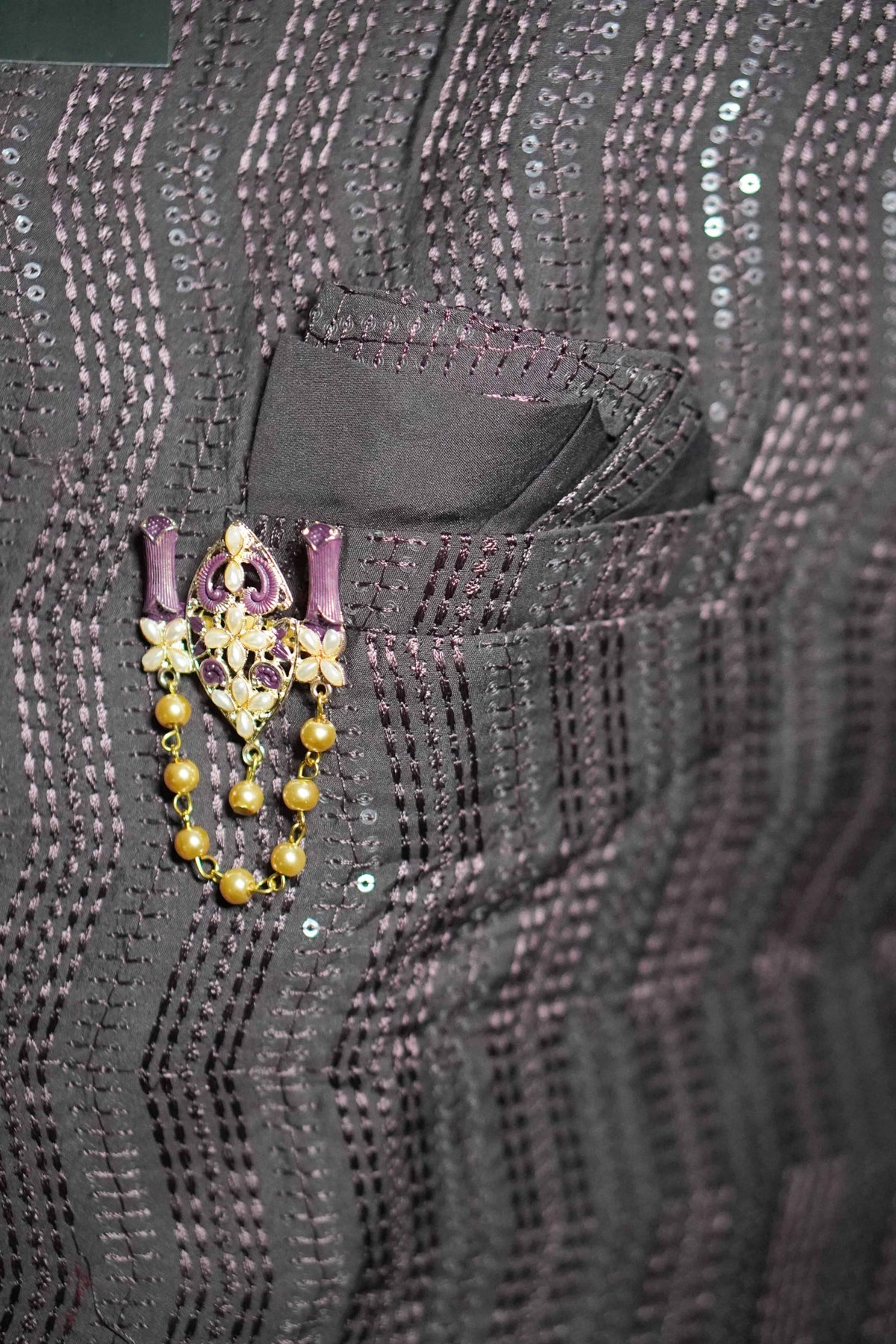 Ethereal Deep Merlot Sherwani Set – photo 3