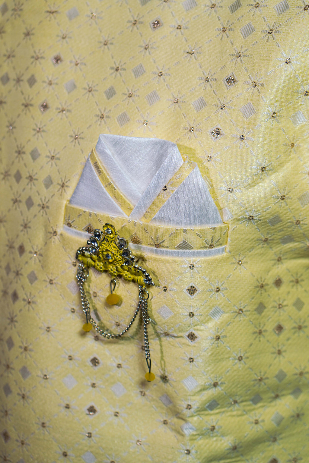 Chic Pastel Yellow Sherwani Set – photo 3
