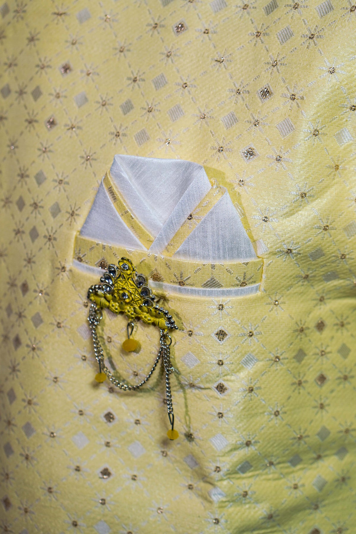 Chic Pastel Yellow Sherwani Set – photo 3