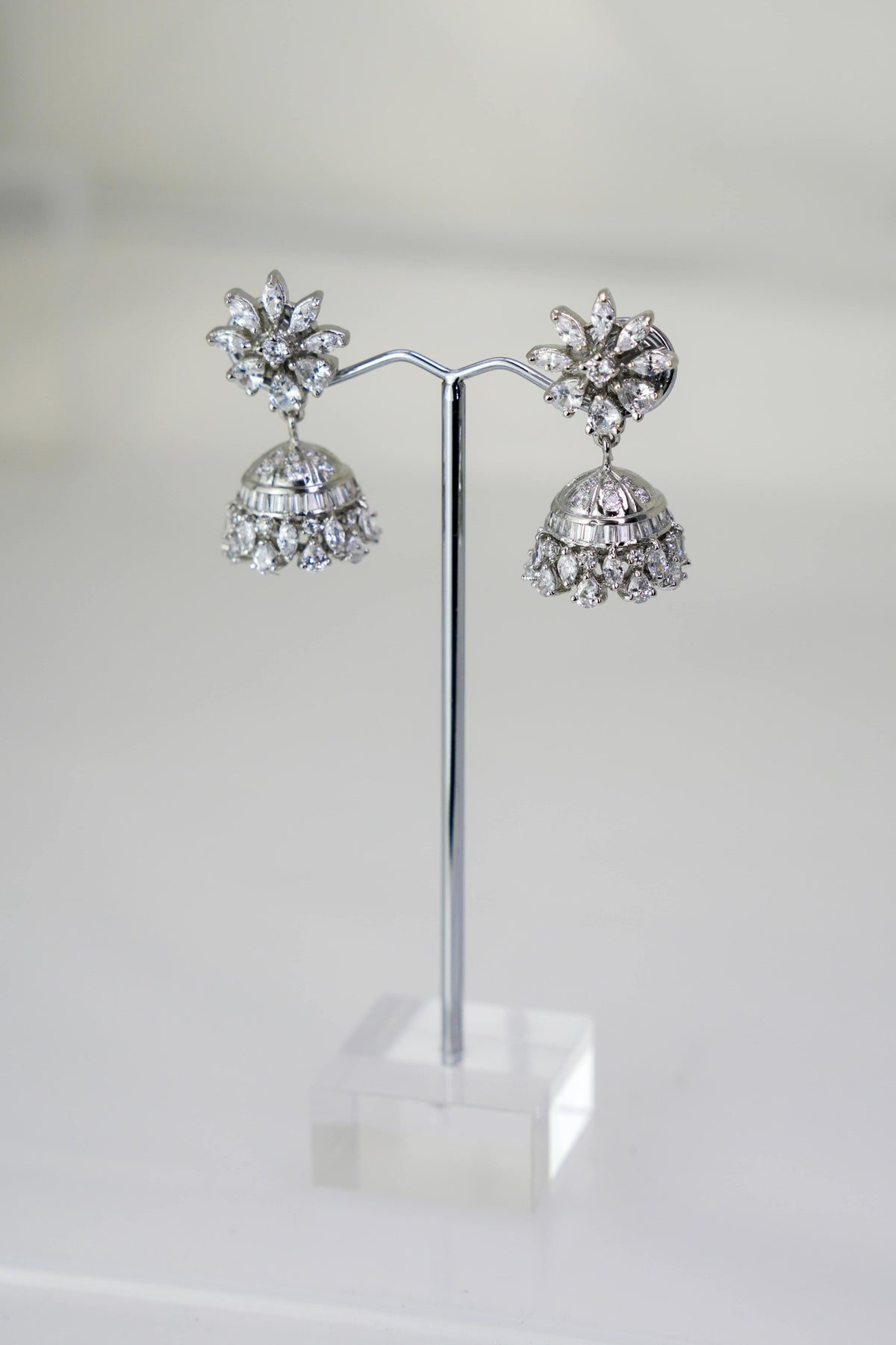 Crystal Bloom Jhumka – photo 1