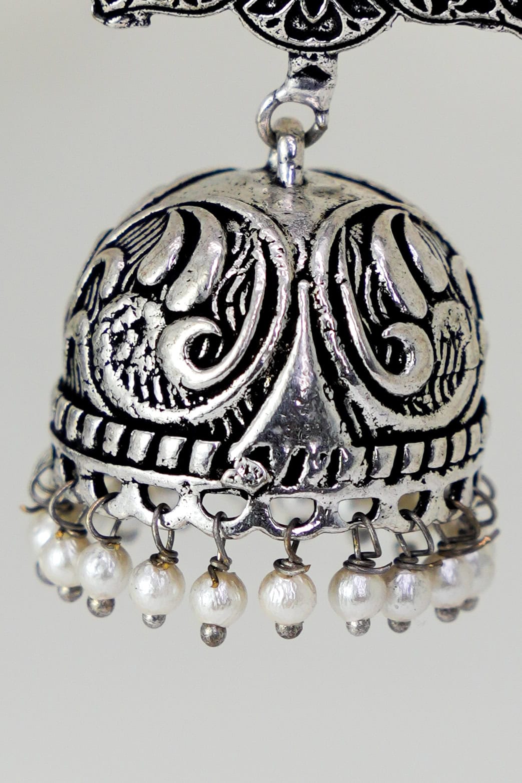 Lotus Bloom Oxidised Jhumka – photo 4