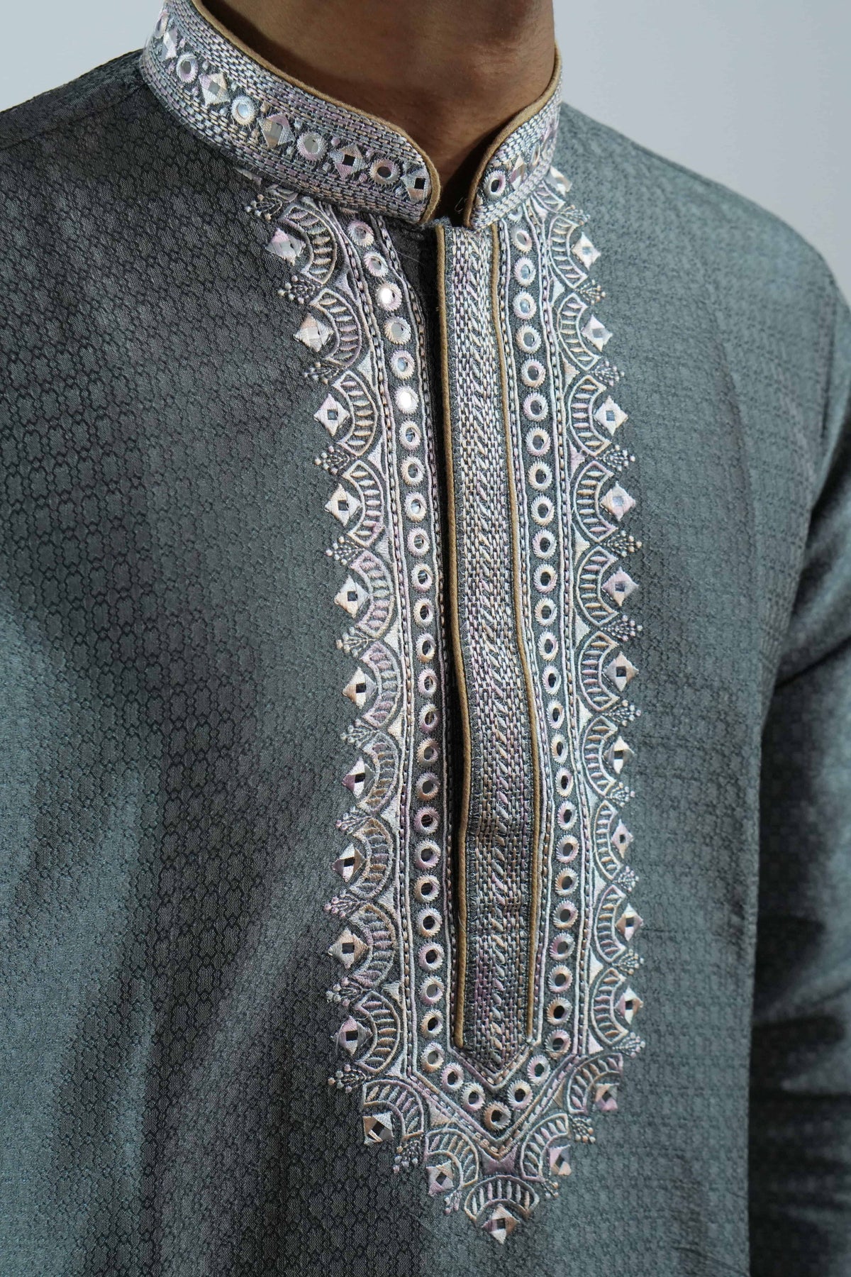 Elegant Grey Kurta Pajama – photo 2
