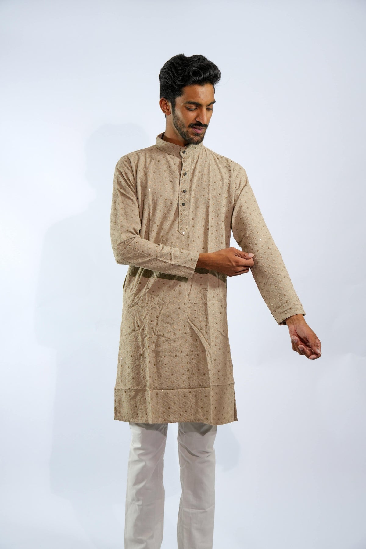 Elegant Beige Kurta Pajama – photo 1