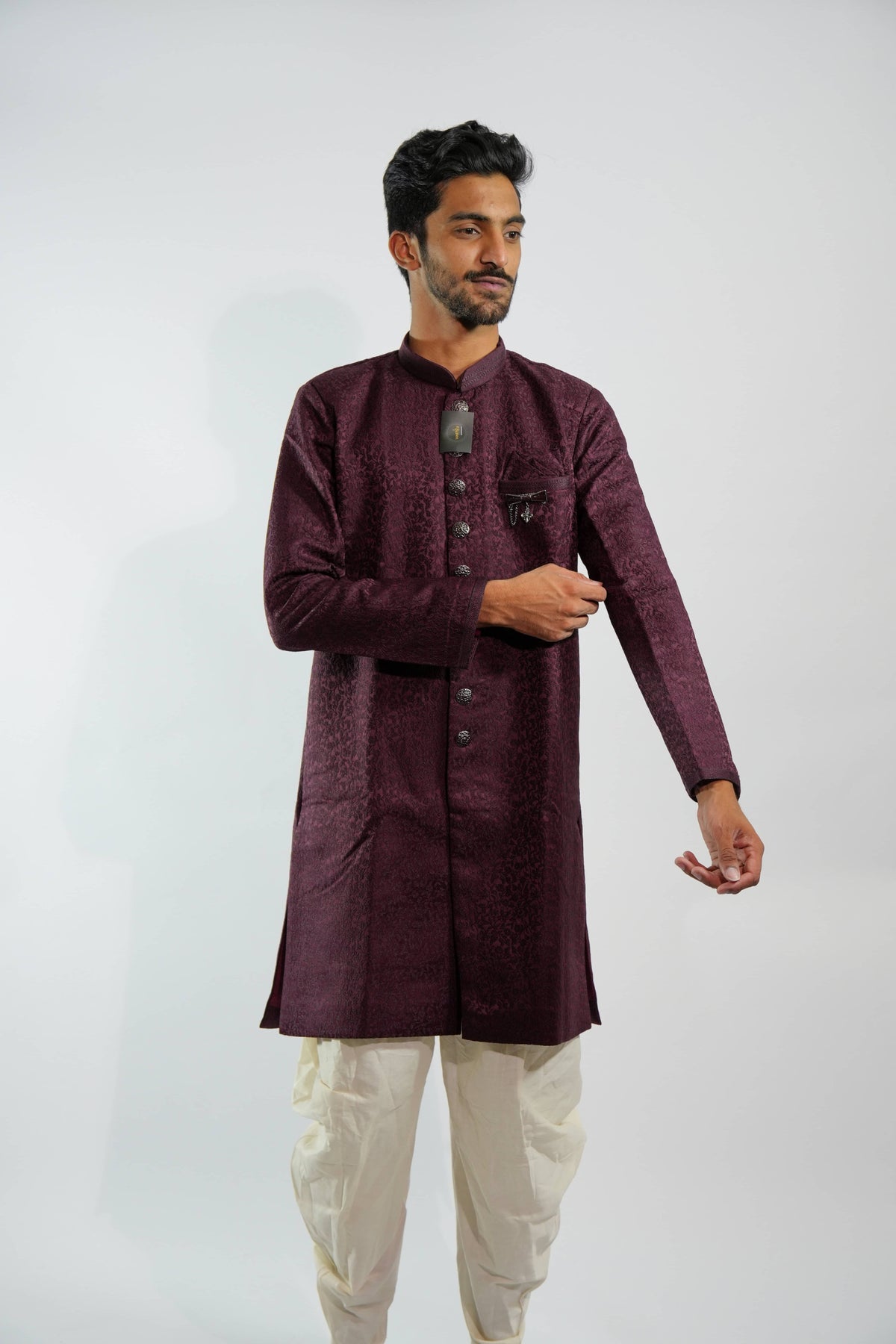 Imperial Burgundy Sherwani Set – photo 1
