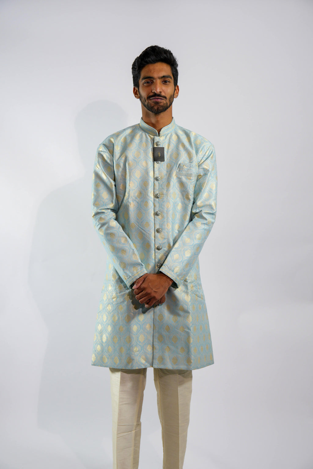 Regal Frost Blue Sherwani Set – photo 1