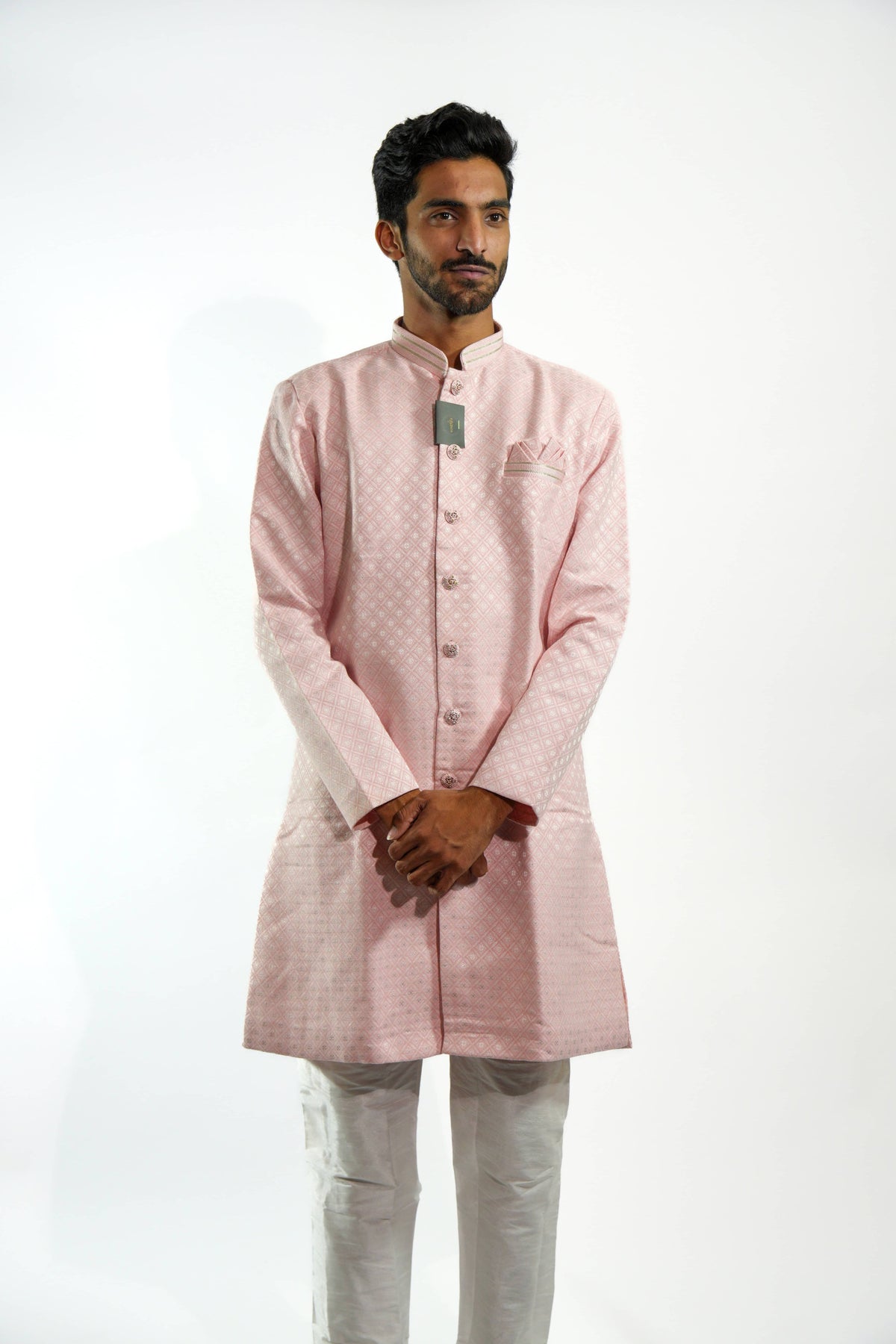 Royal Blush Pink Sherwani Set – photo 1