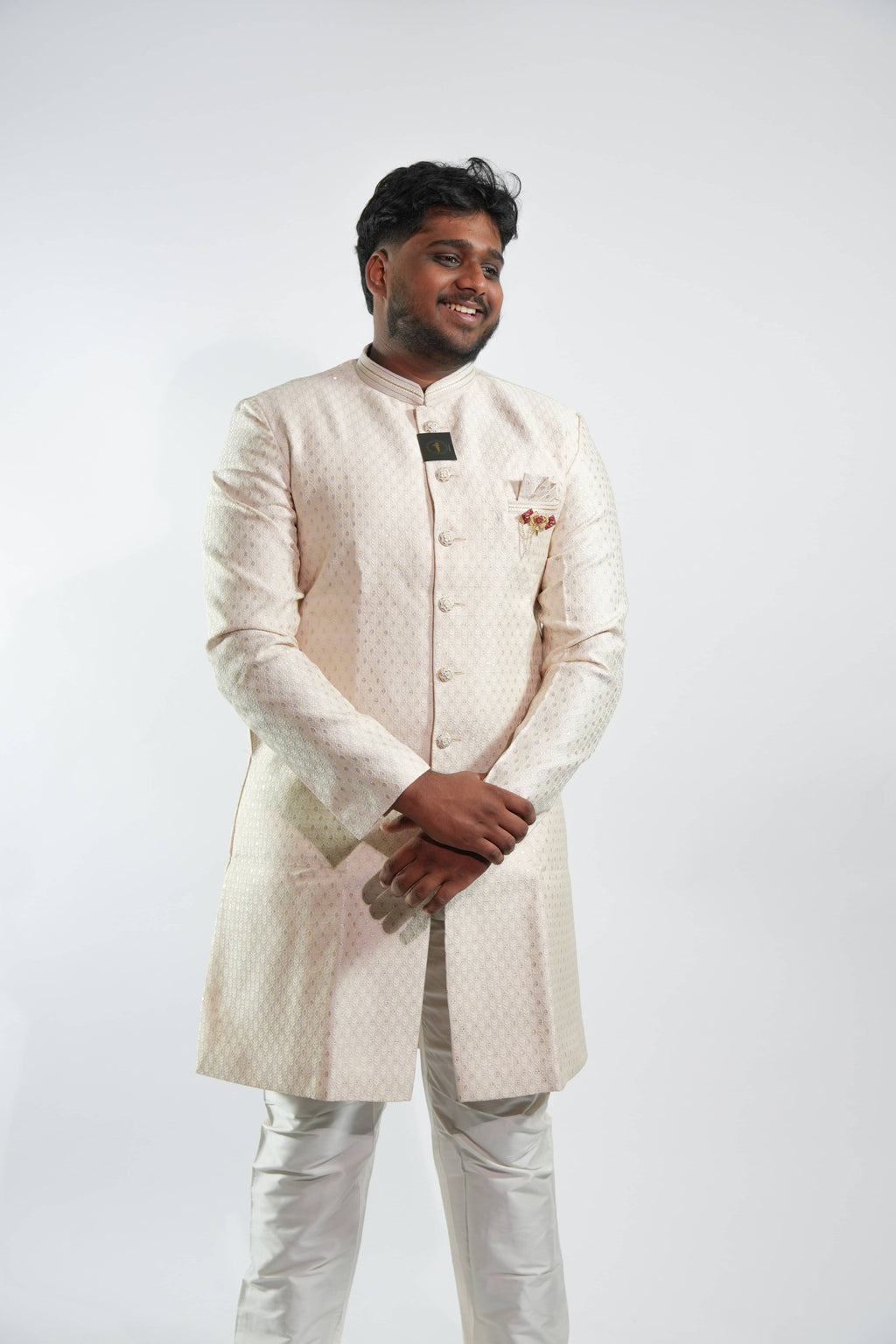 Royal Warm White Sherwani Set – photo 1
