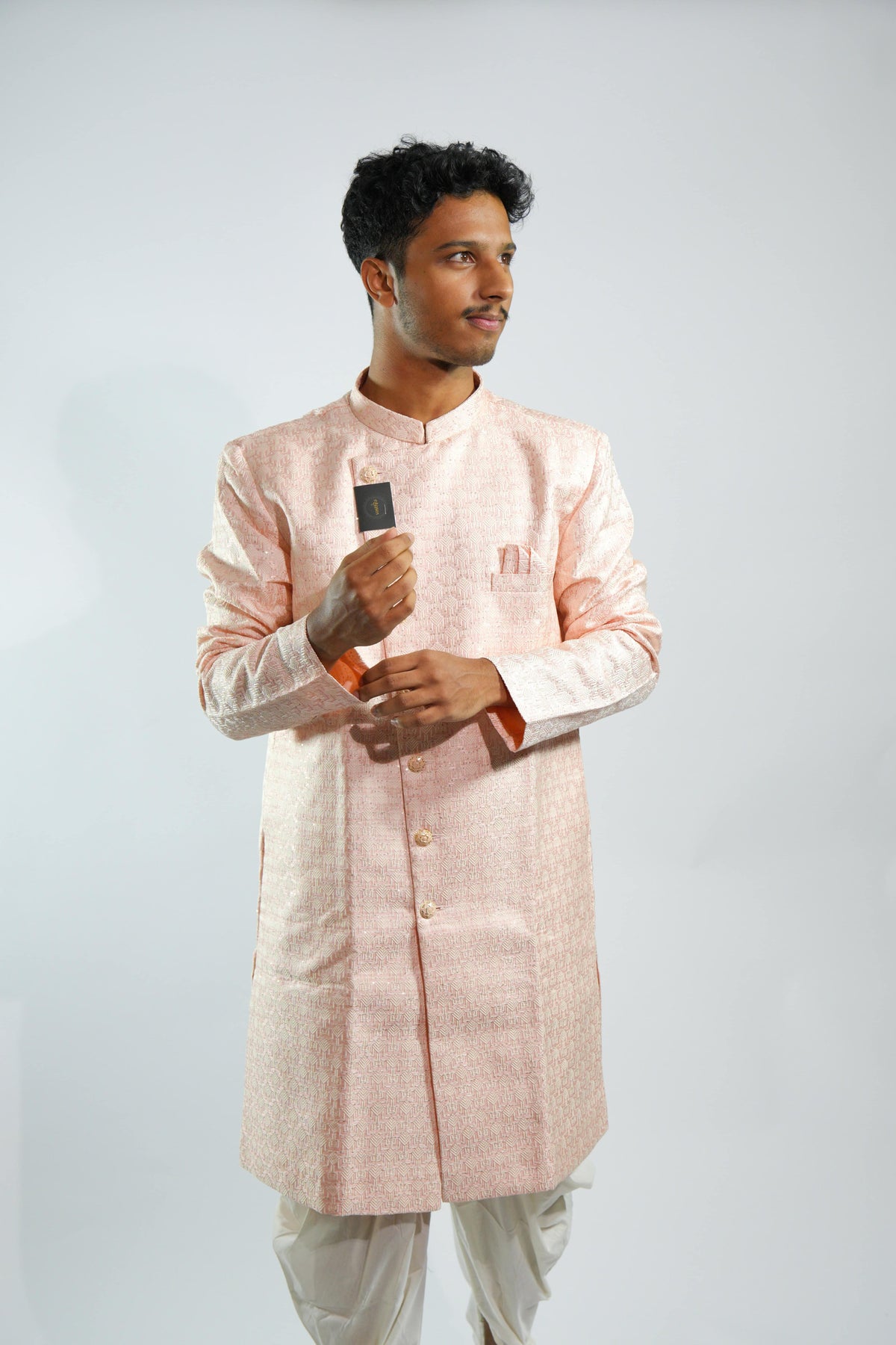Exquisite Soft Pink Sherwani Set – photo 1