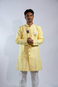 Chic Pastel Yellow Sherwani Set – photo 1