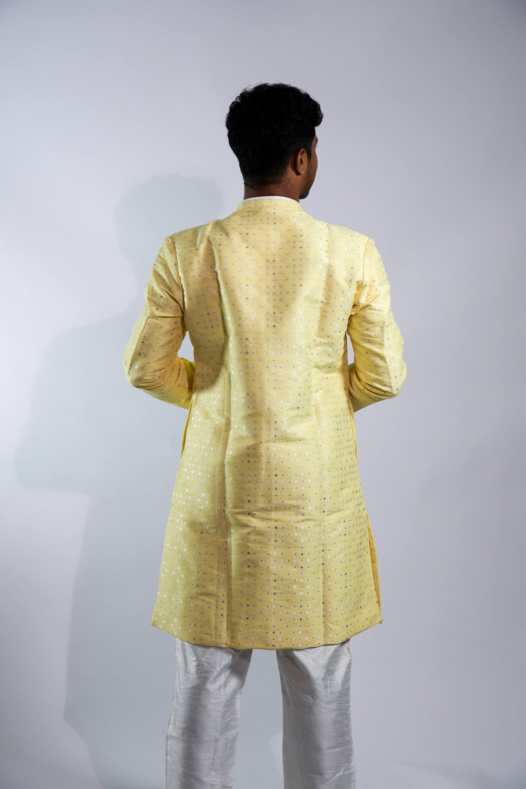 Chic Pastel Yellow Sherwani Set – photo 2