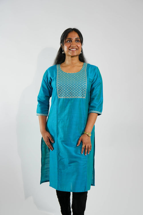 Azure Elegant Blue Kurti – photo 1