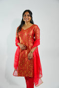 Brocade Red Banarasi Salwar Suit – photo 1