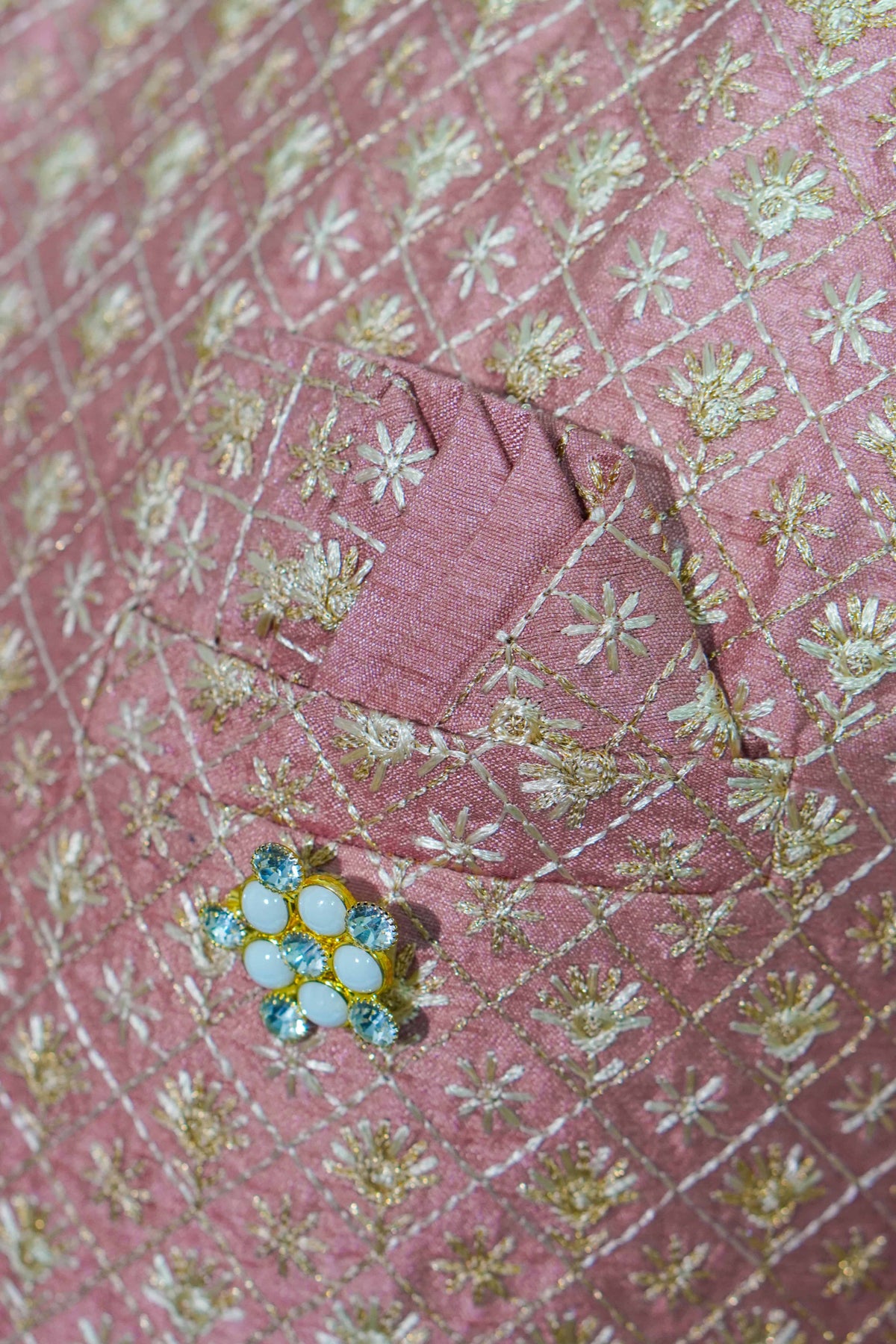 Elegant Dusty Rose Pink Sherwani Set – photo 3