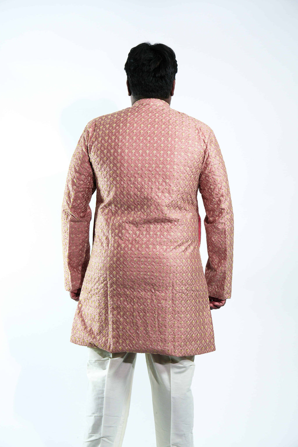 Elegant Dusty Rose Pink Sherwani Set – photo 2