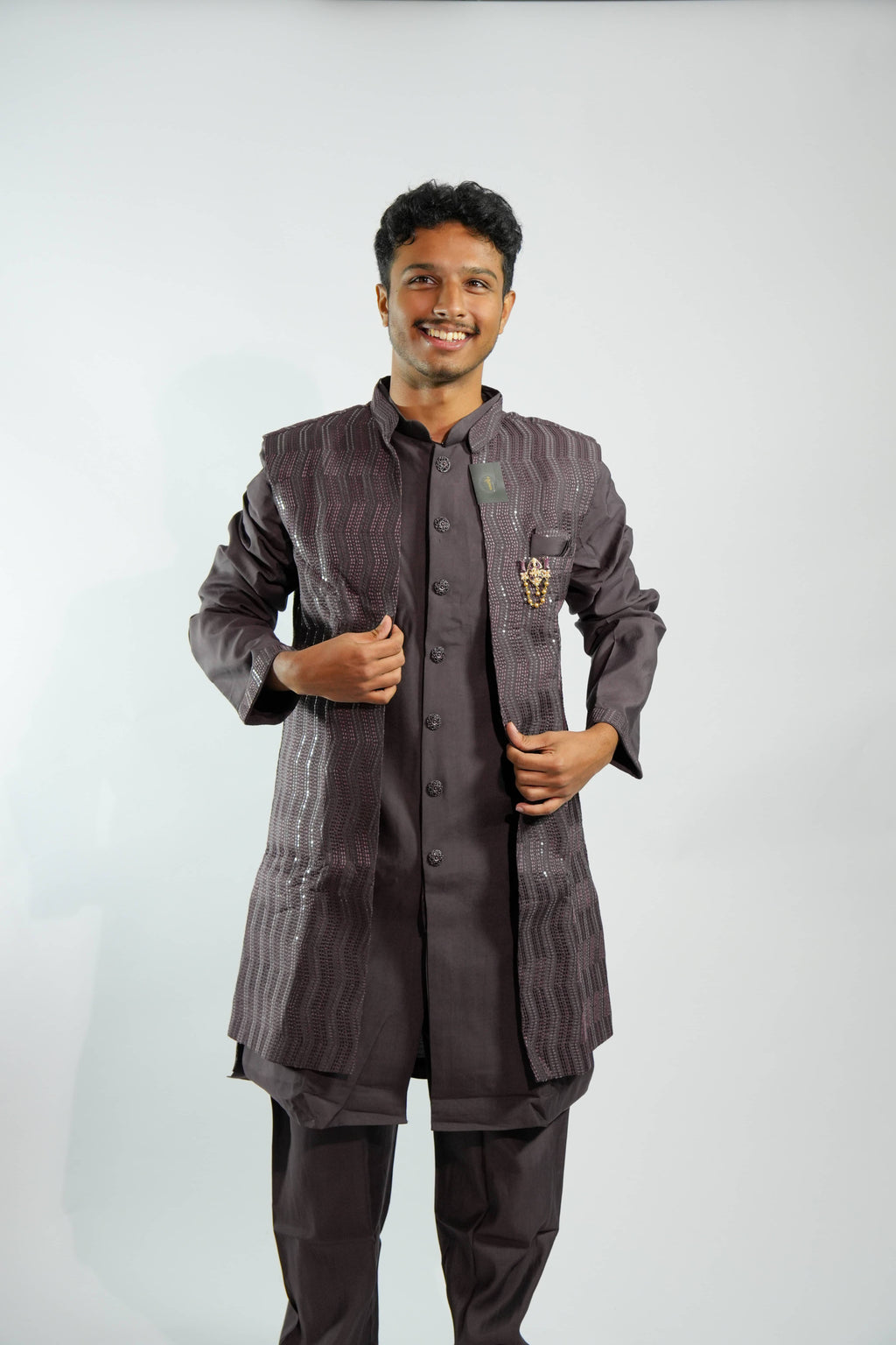 Ethereal Deep Merlot Sherwani Set – photo 1