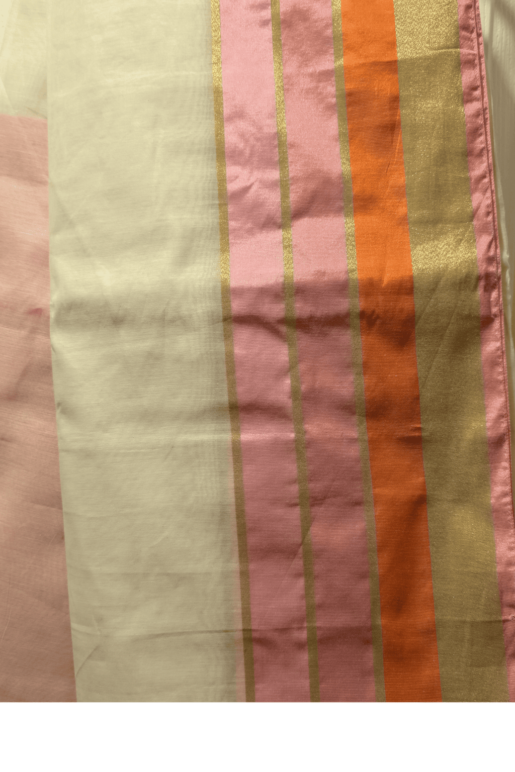 Chanderi Silk Kerala Saree – Pink & Gold Border – photo 2