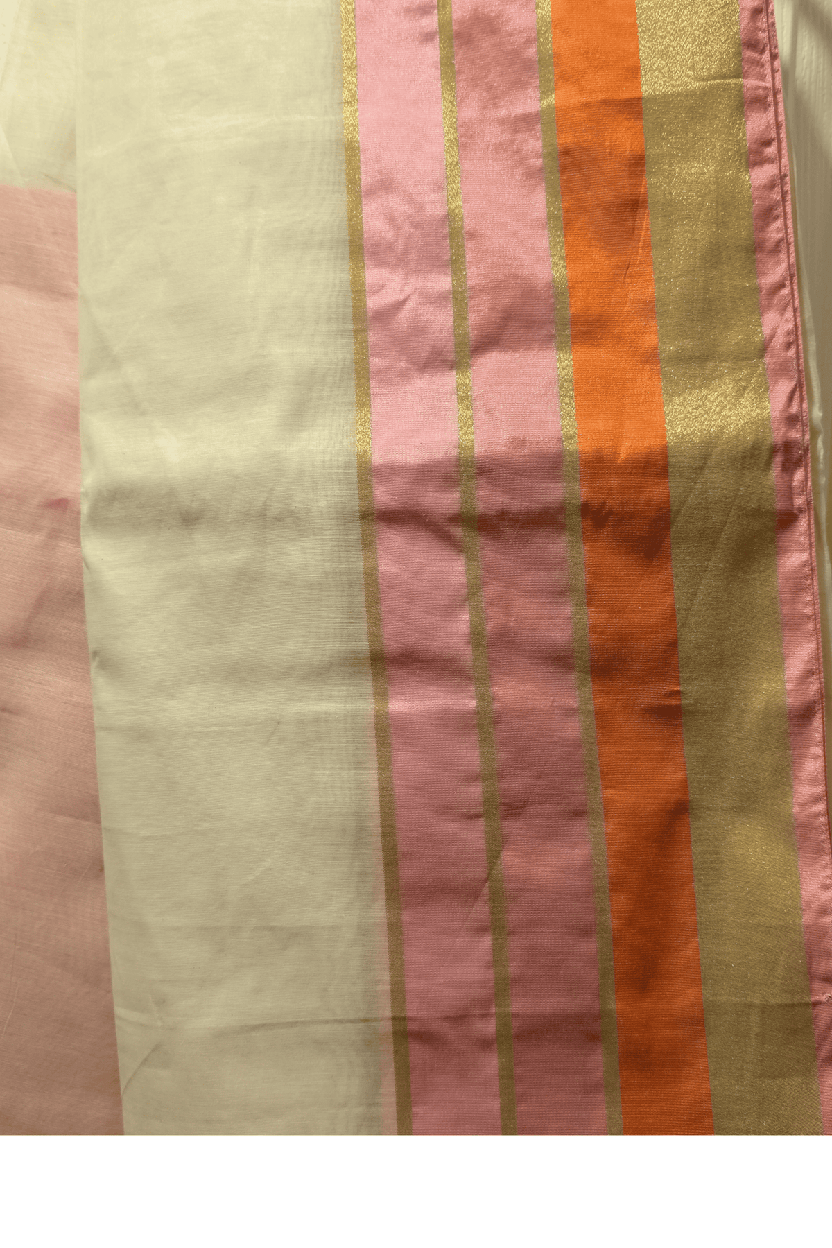 Chanderi Silk Kerala Saree – Pink & Gold Border – photo 2