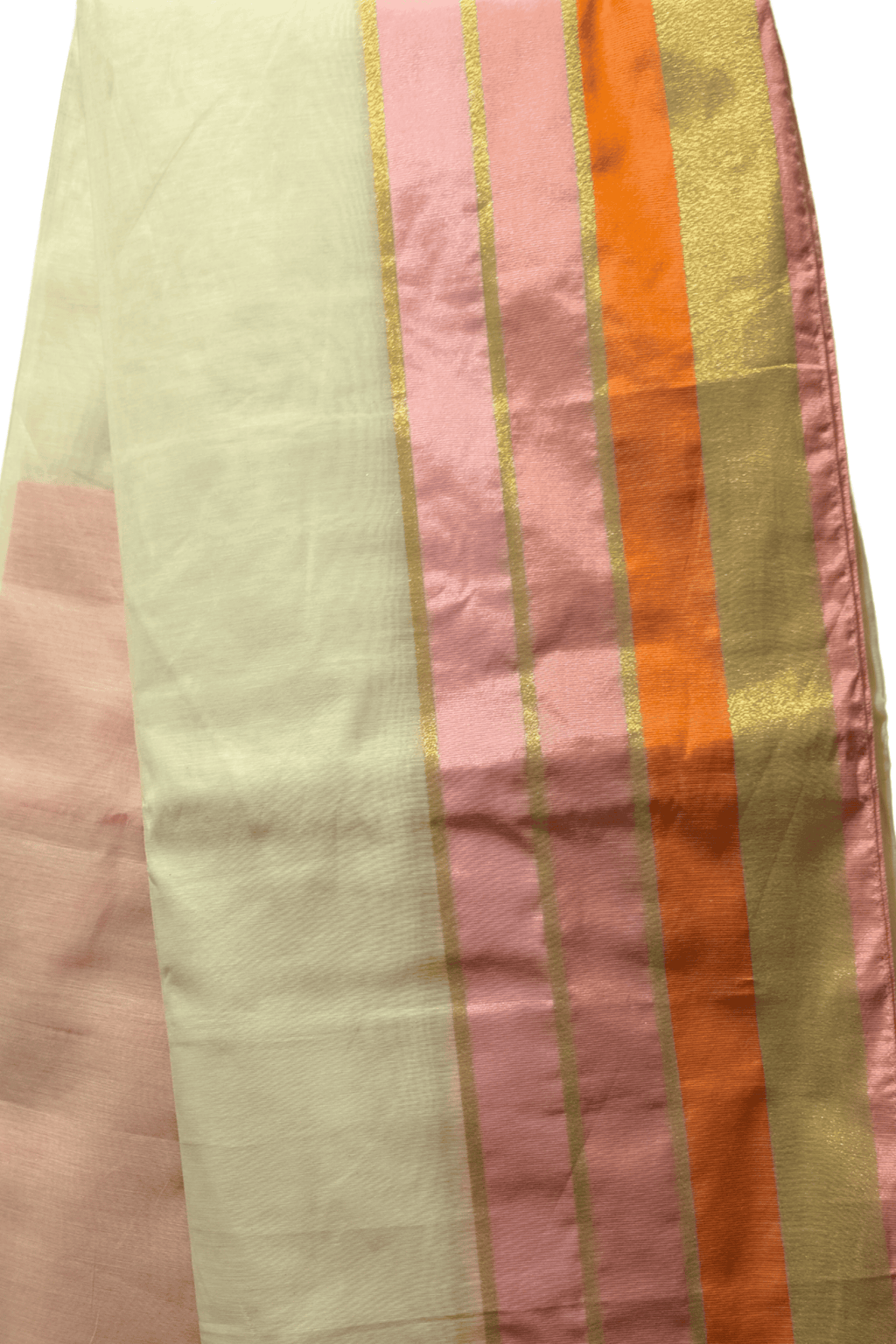 Chanderi Silk Kerala Saree – Pink & Gold Border – photo 3